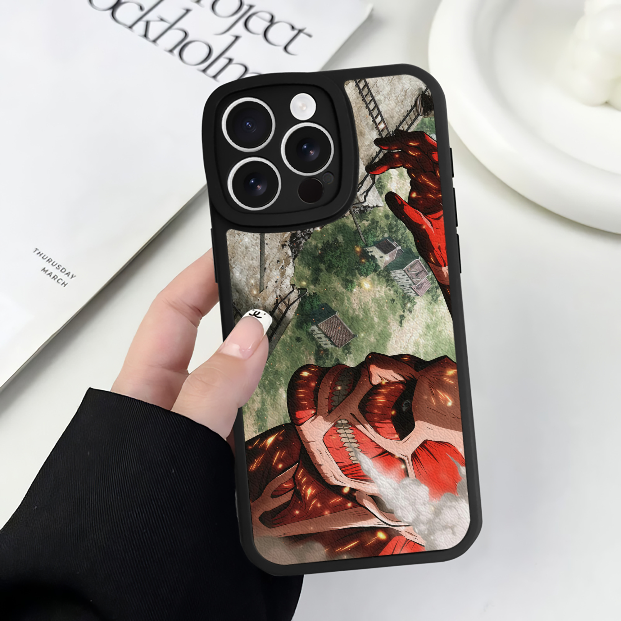 （画像用） 進撃の巨人 Attack on Titan 【iPhone 16シリーズ対応】シリコンスマホケース（レザー調） 材質：シリコン